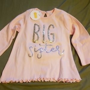 Mud Pie long sleeve pink shirt. (Size:  12/18 mths)
